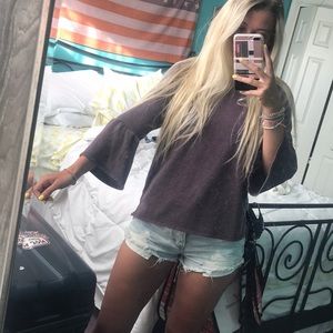 Aerie Peplum Sleeve Crew